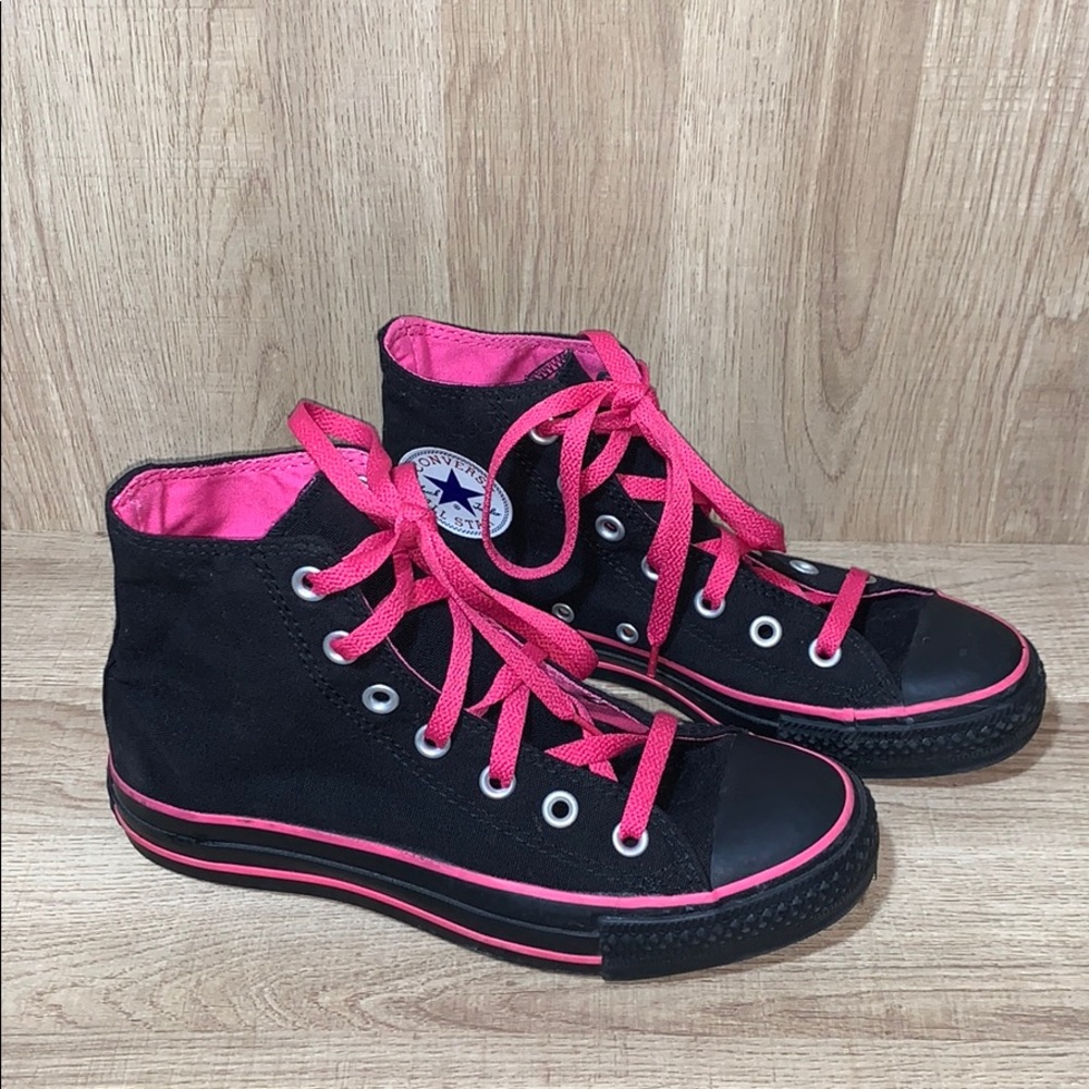 Converse High Top All Star Hot Pink Black